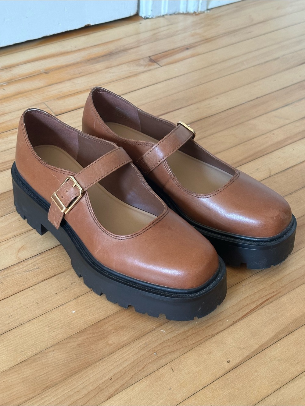 EUC Aldo Leather Chunky Mary Janes size 10